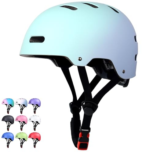 Skateboard Bike Helmet for Adults Women Men Youth Kids (2-3-5-8-14+ Years Boys Girls) - Lightweight Multi-Sport Adjustable Helmets for Bicycle Skateboard Scooter Skate Cycling