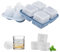 Vookkp 2 Piezas Molde de Silicona para Cubitos de Hielo con Tapa, 8 Molde Hielo Silicona Redondos y Cuadrados Grandes, Sin BPA Bandeja de Hielo para Vino Whisky Alimentos Bebés