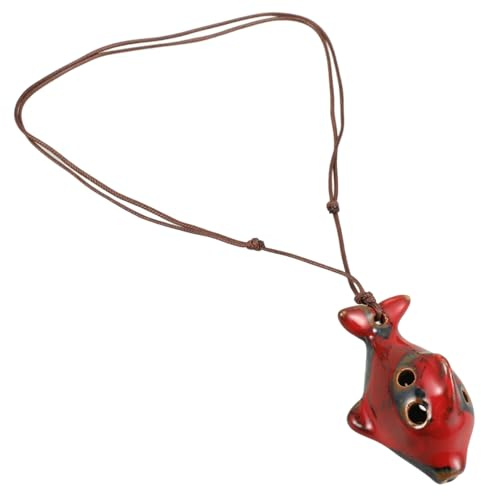 Supvox Delphin Okarina Okarina Instrument Tier Okarina Singvogel Okarina Loch Alto 4 Loch Okarina Instrument Übungs Okarina Musikinstrumente Keramik Rot