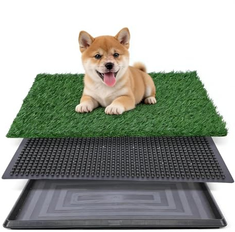 Inodoro para Perros con Césped Artificial, Bandeja Lavable Reutilizable, Alfombra de Entrenamiento Resistente para Perros Pequeños, Uso Interior Exterior, Ideal Apartamento Balcón, 40,6 x 50,8 cm