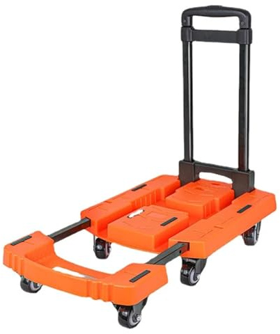 DUANHOZ Plattformsvagn handvagnar vagnar vagnar infällbar liten vikbar flatbädd transportvagn bärbar, tyst hand vagn materialhantering verktyg (färg: 2)