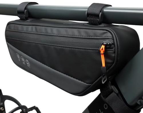 GOMETY Borsa per telaio della bicicletta, 1,8 l, borsa per telaio della bicicletta, borsa triangolare impermeabile per bicicletta, borsa riflettente per tubo superiore, borsa per attrezzi, accessori