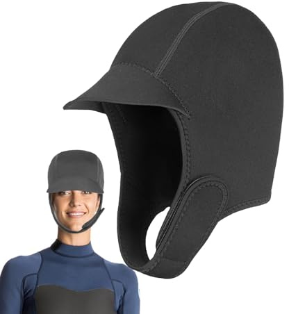 Cappuccio da surf in neoprene, fascia da 2 mm, per uomini e donne, design moderno e creativo di lunga durata, cappuccio termico per nuoto, kayak, canoa, vela, sport acquatici, snorkeling, protezione