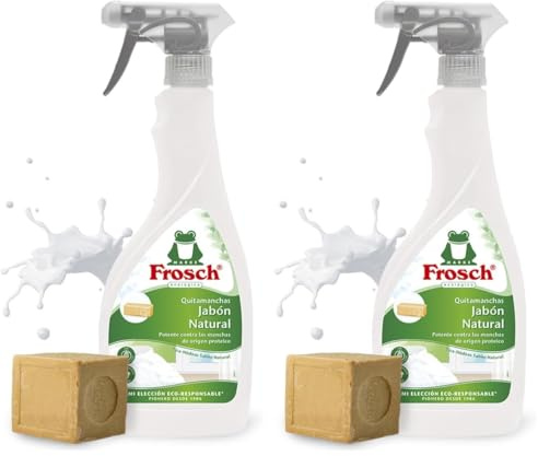 Frosch Quitamanchas Ropa 500ml - Spray Quitamanchas Textil Natural para Manchas Difíciles - Sin Microplásticos - Para Ropa Blanca y Color (Paquete de 2)