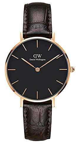 Daniel Wellington Petite York Uhr Damen, 32mm Leder Roségold Damen Uhr