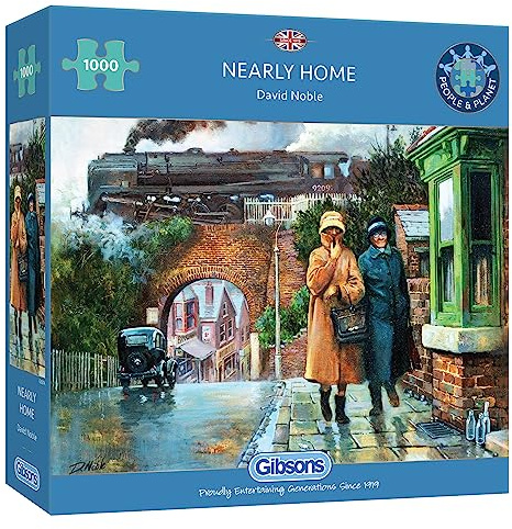 Nearly Home | 1000 Piece Jigsaw Puzzle | Nostalgic Train Puzzle | Sustainable Jigsaw Puzzle for Adults | Premium 100% Recycled Board | Great Gift for Adults | Gibsons Games