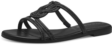 Tamaris Damen Mules Pantoletten Textil Sommer; BLACK/schwarz; 38 EU