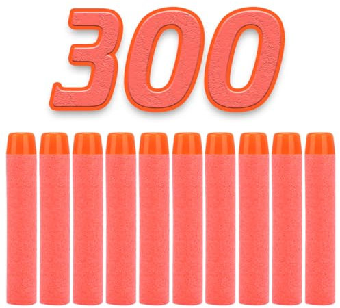 König Design Nerf Pfeile - 300 Stück Nerf Darts Nerf Munition Pfeile Dart Bullets Refill Darts Foam Pfeile für N-Strike Elite Blasters Series Hasbro Fortnite