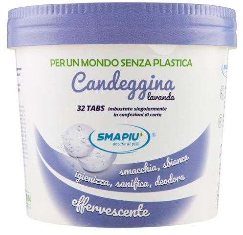 Smapiu Pastiglie Effervescenti per La Pulizia Della Casa e Indumenti 32TABS Profumate Alla Lavanda (Barattolo)