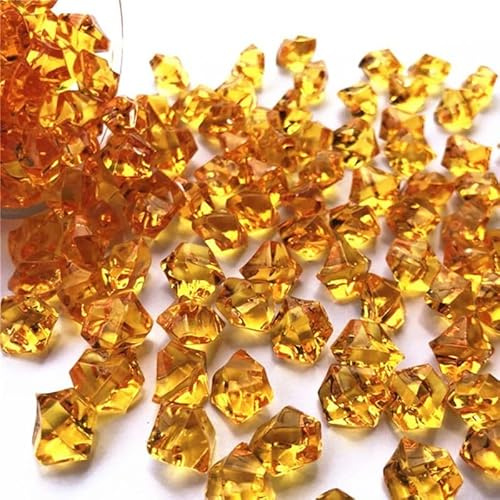 150 diamanti finti in acrilico scintillanti, rocce di ghiaccio in plastica, decorazione (arancione)