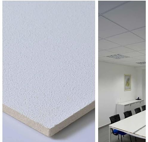 Akifix ITP ST13002.120 Panel para falso techo rectangular SANDED fibra mineral texturizada 60 x 120 x 15/7,20 m² (10 unidades) Paquete de 10 piezas borde Lay-on