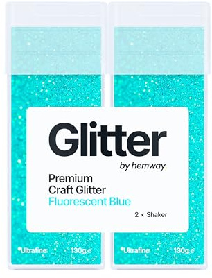 Hemway Craft Glitter Shaker Fluorescent Blue 130g x2 Pack Ultrafine