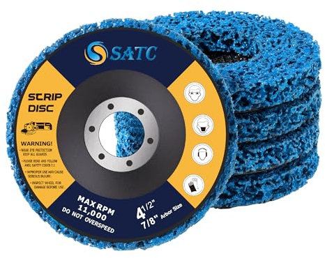 SATC 5 PCS Strip Discs 115mm Stripping Discs for Angle Grinder Paint Stripper Wheel Rust Stripper Disc Quick Abrasive Discs Paint Rust Oxidation Remover