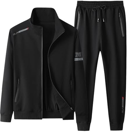 Ensemble de Training pour Homme WAZHAKU - Set Long - Jogginganzug Confortable - Tracksuit Oversized - Survêtement de Loisirs - 2 Pièces - Outfit - Fitnessanzug - 2 Parties - Veste d'Hiver et Pantalon