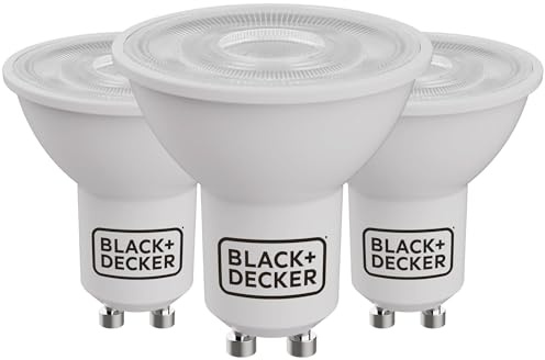 BLACK+DECKER® - LED GU10 Lightbulbs - Pack of 3 Light Bulbs • 3.6W • 2700K Warm White • 36° Beam Angle • Non-Dimmable • 345 Lumens • Energy Class E