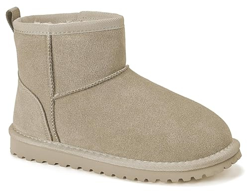 Mishansha Enfant Bottes de Neige pour Fille et Garçon Bottines d'hiver Antidérapant Chaussures Chaud Fourrure Doublé 34EU