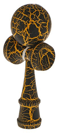 Kodxylytix Kendama Balle de sport en bois pour enfants Noir et jaune Noir Jaune