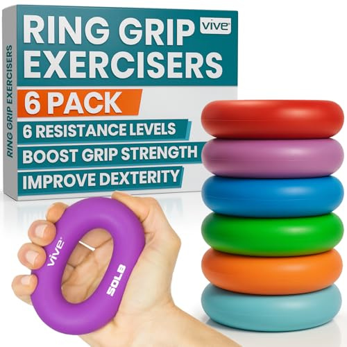 Vive Renforceurs de préhension - Exercices pour les mains de l'anneau de l'avant-bras - Pince à presser en silicone pour outil de formation pour le renforcement musculaire