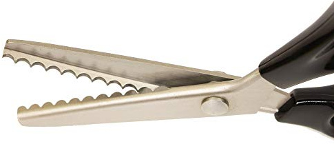 Cesoie da sarto seghettate per smerlo in acciaio INOX, taglio a zig-zag, forbici da taglio, forbici per tessuto e decorazione, con impugnatura comoda, forbici da cucito da 22,9 cm Scalloped (7mm)