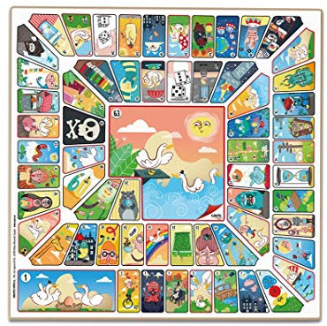 Cayro - Tablero Parchís y Oca - De Madera Diseño Clásico y Elegante - Tamaño 40 x 40 - Juego Tradicional - Desarrollo Cognitivo - Diseño Elegante y Duradero