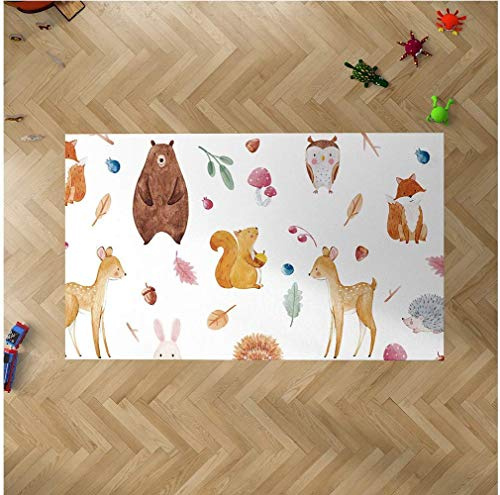 Oedim Alfombra Infantil Animales para Habitaciones PVC | 95 x 200 cm | Moqueta PVC | Suelo vinílico | Decoración del Hogar | Suelo Sintasol | Suelo de Protección Infantil |