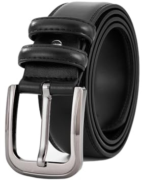 TEAMMAO Ceinture Homme Cuir Ceintures Noir Grande Taille 110CM-200CM Affaires Jeans Pantalon de Travail Ceinture 3,8CM de Large avec Boîte Cadeau.(Noir,Taille 85-90cm(Longueur ceinture 110cm))