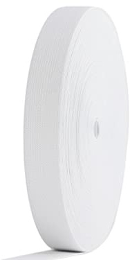 White Knit Elastic Band for Sewing 1inch 40 Yards -25mm Flat Heavy Stretchy Elastic Straps Elastic Band Spool for DIY Craft-Bedspread-Clothing-Pants Waistband-Wigs-Skirts- DIY Projects
