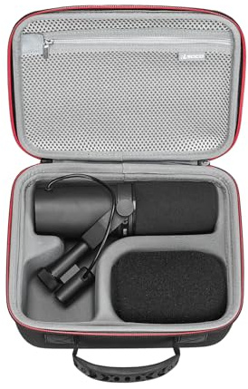 RLSOCO Case Compatible with Shure MV6 Gaming Microphone & Compatible with Shure SM7B/SM7dB Vocal Dynamic Microphone & MV7+/MV7i/MV7X Microphone (Case Only) - Black