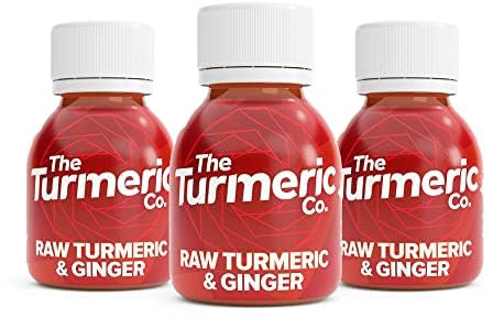 The Turmeric Co Ginger Shots - 28x60ml Fresh & Raw Pressed Ingredients Turmeric and Ginger Immune System Booster Shots, Natural Energy Drink, No Added Sugars, Created by A Premier League Footballer