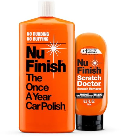 Nu Finish Exterior Car Care Kit with Scratch Doctor Car Scratch Remover (6.5 Fl Oz) and The Once a Year Car Polish (16 Fl Oz)