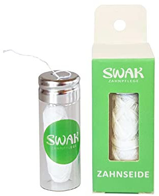 Swak Zahnseide Plastikfrei - Glasflakon 30m (3er Pack)