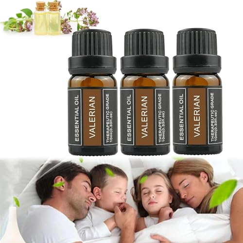 Gokame L-eise Valerian Essential Oil, L-eise Valerian RootEssential Oil, Natural Pure Valerian Root Sleep AidEssential Oil, Organic Valerian Essential Oil, Promotes Deep Sleep (3pcs)