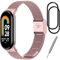 BANGTING Armband Metall Kompatibel mit Xiaomi Mi Band 10/9/8, Ersatzarmband mit 2 Schutzfolie für Miband 10 Ersatzbänder Mi Band 9 Edelstahl Armbänder Strap (Rose (Schnallenart))