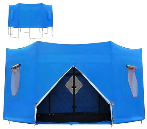 Trampolintält 14ft,Trampolintält,Överdrag för trampoliner Vikbart överdrag | för trampolin - 14 fot rund tälttält för studsmatta, soltät ventilerande för regniga och soliga dagar, passar 8-polig studsma