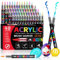 Japzam 48 Farben Acrylstifte Acrylic Brush Marker Set für Steine Wasserfest Acrylmarker 1-5mm Acrylic Paint Marker für Holz, Glas, Keramik, Ei, Papier, Stifte zum Steine Bemalen für Ostern Weihnachten