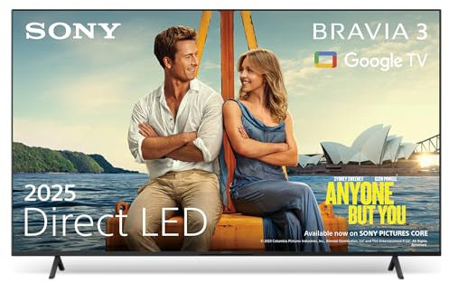 Sony BRAVIA 3 – Direct LED, X-Balanced Speaker, Dolby Vision/Atmos, IMAX Enhanced, Google TV (2025), Google Cast, Apple AirPlay 2, Eco Dashboard 2, Game Menu 2 – 43-inch