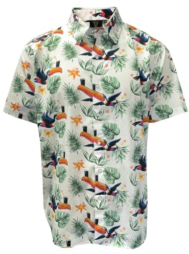 Guinness White Toucan Hawaiian Half Sleeved Shirt