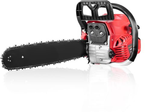 Sararoom 20 Petrol Chainsaw 4200W 11500PRM Powerful Gas Powered Chainsaw, 52cc 2-Stroke Chain Saw with 550ML Large Capacity Fuel Tank for Tree Felling and Logging (Red)