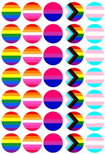 35 x Pride Flag Mix Edible Cupcake Toppers – Wafer Card or Icing – Pride Month Celebration Themed Party Decorations Perfect For Brownies Cookies Muffins & More! (Edible Wafer Card)