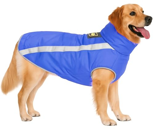 DoggieKit Abrigo Impermeable para Perros, Chaqueta para Perros con Forro Polar, Invierno Chaleco Prueba de Vientode con Tiras Reflectantes Seguras, Cálidos Ropa para Perro pequeñas, Medianas y Grandes