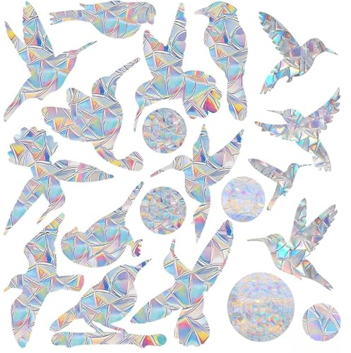 50 PCS Prisma-Fensteraufkleber, PVC Vogelschutz Fenster, Prisma Anti-Kollisions-Aufkleber, Verhindern, Regenbogen-Sonnenfänger,Dass Vögel In Fenster Fliegen für Fensterscheiben und Glastüren