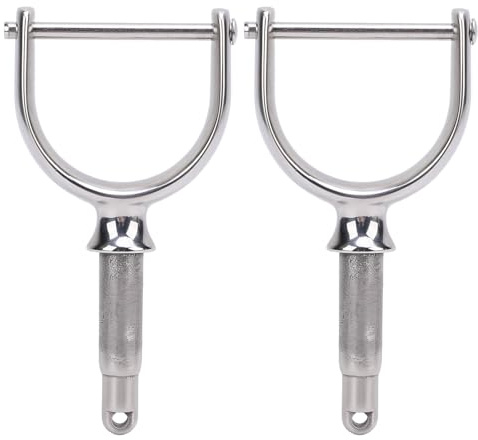 2 étriers de rame de 1/2 pouce, étriers latéraux en acier inoxydable pour canoë-kayak et dériveur, étrier de rame de bateau poli de qualité 316 avec design à clip pour petits batea