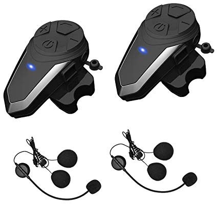 Motorcykel Bluetooth-headset Yaconob BT-S3 1 000 m motorcykelhjälm Bluetooth-radio intercom trådlös internet till 2-3 förare (vattentät/handsfree/stereomusik/FM-radio/GPS/MP3) 2-pack