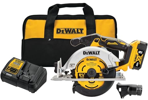 DEWALT 20V MAX* Circular Saw, 6-1/2-Inch, Cordless, Battery and Charger Included (DCS565P1)