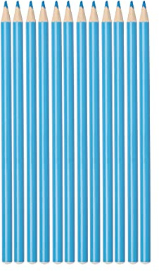 Realm Tailors Chalk Pencils, Dressmaking Dressmakers Chalk Pencil for Marking Fabric, Pack of 12, 4 Colours (Blue)