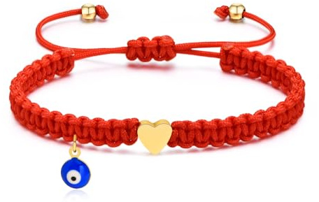 MEALGUET Protection Red String Child Bracelet : Handmade Baby Bracelet Evil Eye and Heart Braided Red String Bracelet Jewelry, Birthday Gifts for Toddler Girls Boys Son Daughter Kids
