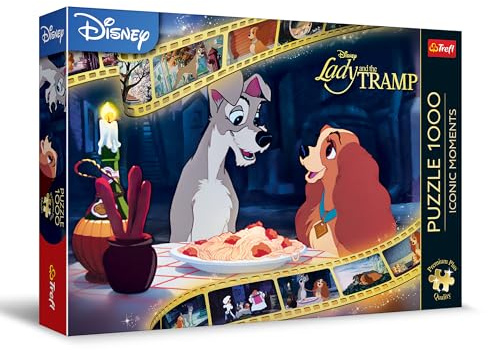 Trefl Premium Quality Plus - Iconic Moments: Beauty and the Tramp Puzzle - 1000 Pieces, Puzzle Series with Favorite Characters, for Adults and Children from 12 Years