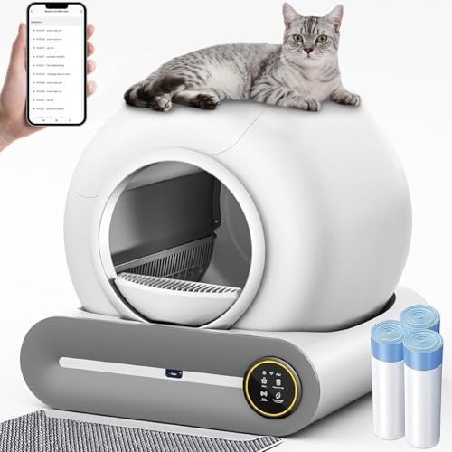 Litière Chat Automatique XXL Autonettoyante, Fermée, Anti-Odeur,Silencieuse