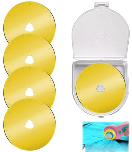 5PCS Rotary Cutter Blade, 45mm Titanium SKS-7 Heavy-Duty Replacement