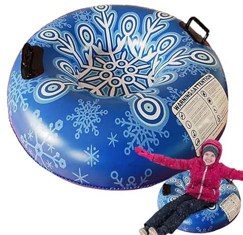 Schlitten-Schneerrohr – aufblasbares Schneeschlitten – aufblasbarer Schlitten in Form einer Schneeflocke für – tragbares Schneeschlauch für den Winter, lustiges Schneeschlauch für Outdoor-Aktivitäten